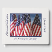 退職パーティーサインインブック、アメリカ国旗 ゲストブック (正面)