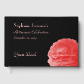 退職パーティーサイン帳、コーラルピンクローズ ゲストブック (正面)