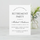 退職パーティーシンプル白黒ミニマリスト 招待状 (スタンド正面)