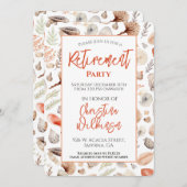 退職パーティーシーセルビーチ夏 招待状 (正面/裏面)