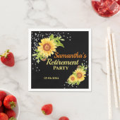 退職パーティースタイリッシュフローラひまわり スタンダードカクテルナプキン (インサイチュ)