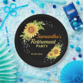 退職パーティースタイリッシュフローラひまわり ペーパープレート (パーティー)