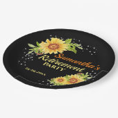 退職パーティースタイリッシュフローラひまわり ペーパープレート (アングル)