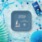 退職パーティーセイル遠くに航海のテーマ ペーパープレート (パーティー)