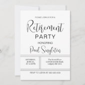 退職パーティーディナーお祝い男性へ女性 招待状 (正面)