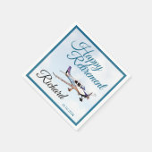 退職パーティーナプキンと飛行機デザイン2 スタンダードカクテルナプキン (角)