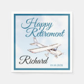 退職パーティーナプキンと飛行機デザイン3 スタンダードカクテルナプキン (正面)