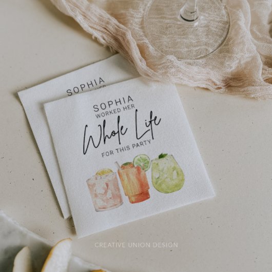 退職パーティーナプキンスパーティーデコ スタンダードカクテルナプキン