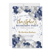 退職パーティーネイビーバルーン