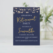 退職パーティーネイビーブルーモダン 招待状 (スタンド正面)