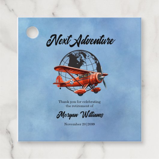 退職パーティーネクストアドベンチャー旅行飛行機 フェイバータグ (正面)