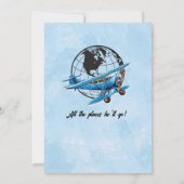 退職パーティーネクストアドベンチャー旅行飛行機 招待状 (裏面)