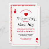 退職パーティーハートズ遊カードベガス招待状 招待状 (正面/裏面)