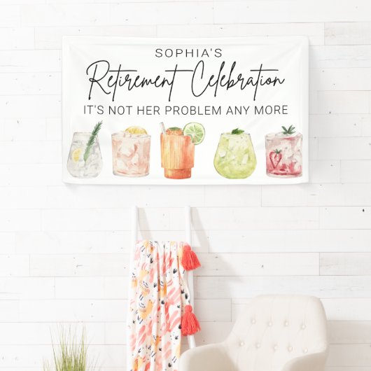 退職パーティーバナー、おもしろい退職パーティー 横断幕 (インサイチュ)