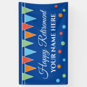 退職パーティーバナー(カラフルフラグ付き) 横断幕 (縦)