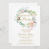 退職パーティーバラフローラガーランド 招待状 (正面/裏面)