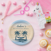 退職パーティービーチパームツリーズ ペーパープレート (パーティー)