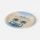 退職パーティービーチパームツリーズ ペーパープレート (アングル)