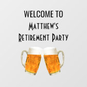 退職パーティービール応援ウェルカムサイン ウィンドウサイン (シート)