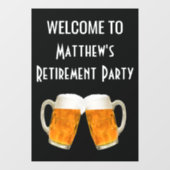 退職パーティービール応援ウェルカムサイン ウィンドウサイン (シート)