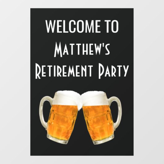 退職パーティービール応援ウェルカムサイン ウィンドウサイン (シート)