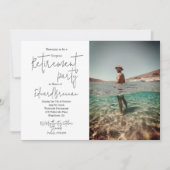 退職パーティーフォトパームビーチ モダン 招待状 (正面)