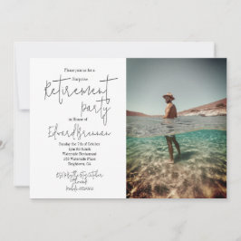退職パーティーフォトパームビーチ モダン 招待状
