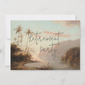 退職パーティーフォトパームビーチ モダン 招待状 (裏面)
