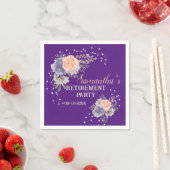 退職パーティーフローラ牡丹バラ紫 スタンダードカクテルナプキン (インサイチュ)