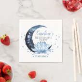 退職パーティーブルーロータスフラワー スタンダードカクテルナプキン (インサイチュ)