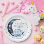 退職パーティーブルーロータスフラワー ペーパープレート (パーティー)