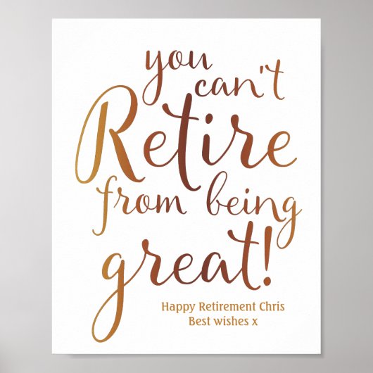 退職パーティープリント標識 ポスター (正面)