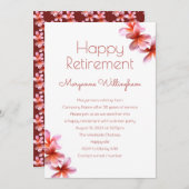 退職パーティープルメリア花デザイン 招待状 (正面/裏面)