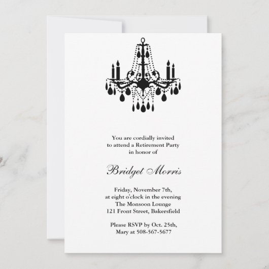 退職パーティーホワイトグランド社交ダンス招待状 招待状 (正面)