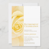 退職パーティーモダンイエローローズ招待状 招待状 (正面)