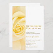 退職パーティーモダンイエローローズ招待状 招待状 (正面/裏面)