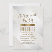 退職パーティーモダンシルバー金ゴールドリエレガントネン 招待状 (正面)