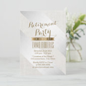 退職パーティーモダンシルバー金ゴールドリエレガントネン 招待状 (スタンド正面)
