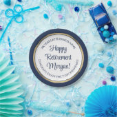 退職パーティーモダンネイビーブルー、ホワイト&金ゴールド ペーパープレート (パーティー)