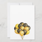 退職パーティーモダン金ゴールドブラックバルーン 招待状 (裏面)