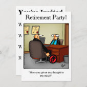 退職パーティーユーモアのある招待状 招待状 (正面/裏面)