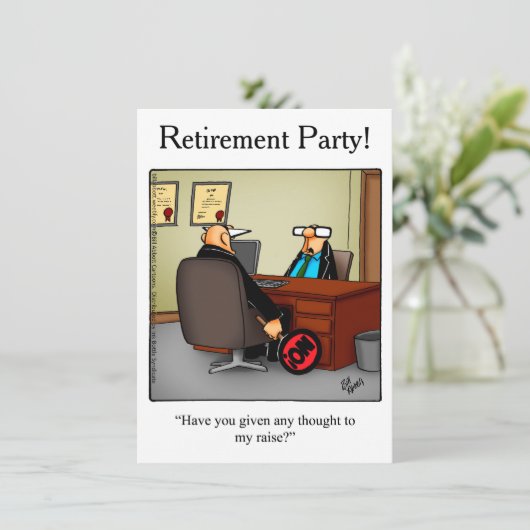 退職パーティーユーモアのある招待状 招待状 (スタンド正面)