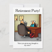 退職パーティーユーモアのある招待状 招待状 (正面)
