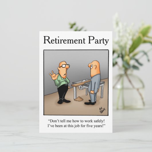 退職パーティーユーモアのある招待状 招待状 (スタンド正面)