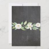 退職パーティーリタイアチョークホワイトフラワーズ招待状 招待状 (裏面)