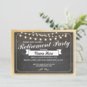 退職パーティーヴィンテージチ退職したャルクボード招待状 招待状 (スタンド正面)