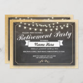 退職パーティーヴィンテージチ退職したャルクボード招待状 招待状 (正面/裏面)