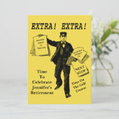 退職パーティーヴィンテージ新聞の追加 招待状 (スタンド正面)