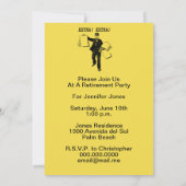 退職パーティーヴィンテージ新聞の追加 招待状 (裏面)