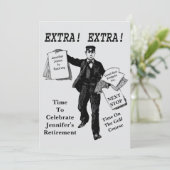 退職パーティーヴィンテージ新聞エキストラ 招待状 (スタンド正面)